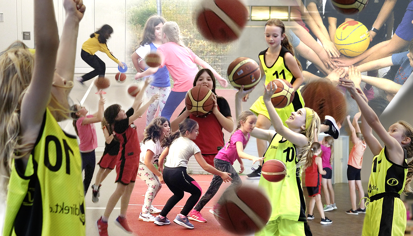 Collage von Basketball-Mädchen